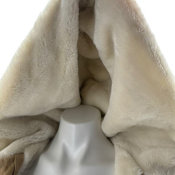 J.G. Hook Women's Penny Lane Coat Leather Fur Hood SZ L Boho Hippie Yellowstone - Picture 9 of 11